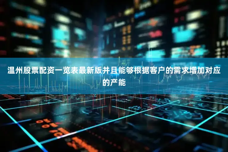 温州股票配资一览表最新版并且能够根据客户的需求增加对应的产能